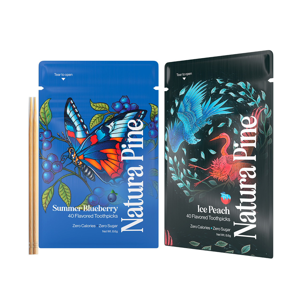 Blueberry & Ice Peach Duo Pouch Pack (80 Picks)