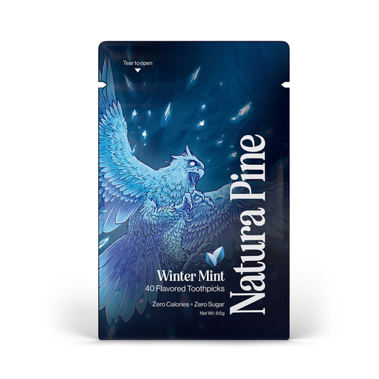 Winter Mint Flavored Toothpicks Pouch - Natura Pine