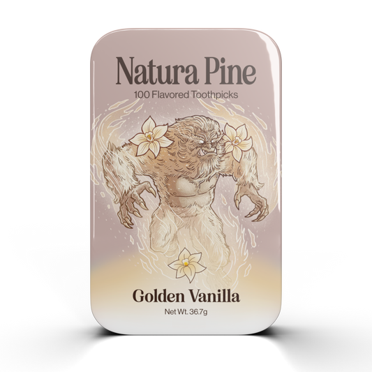 Golden Vanilla Flavored Toothpicks Tin