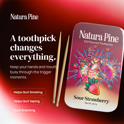 Sour Strawberry Flavored Toothpick Tube