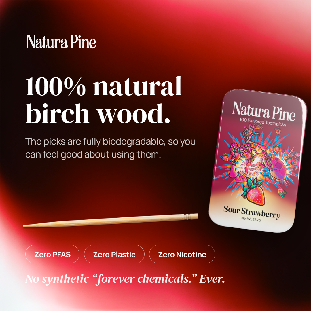 Sour Strawberry Flavored Toothpick Tube