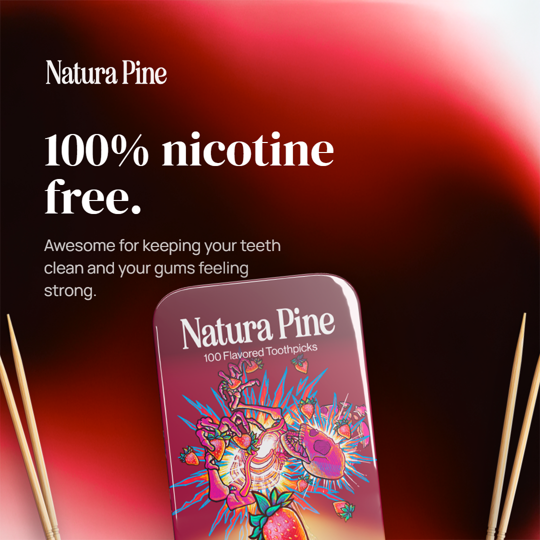 Sour Strawberry Flavored Toothpick Tube