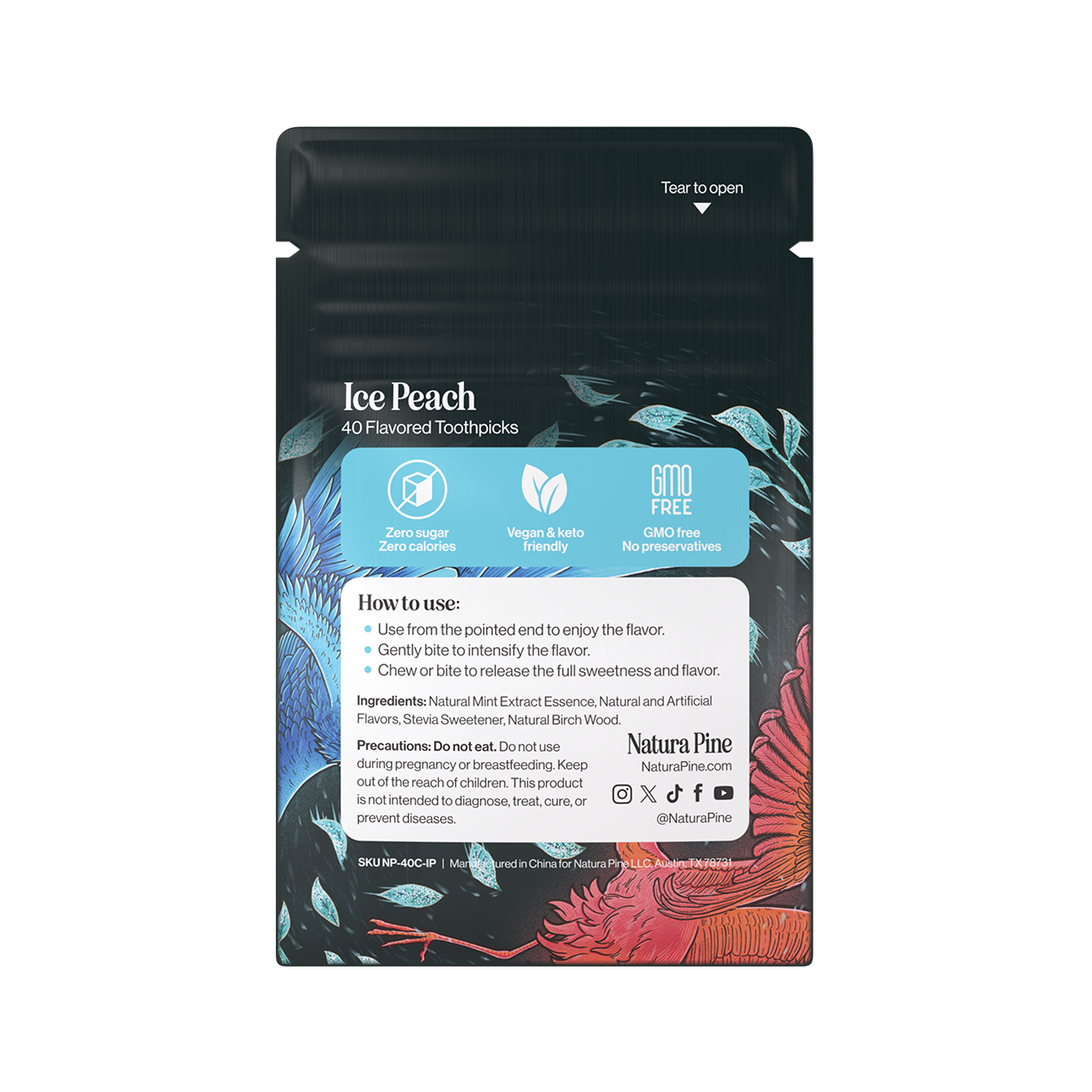 Ice Peach Flavored Toothpicks