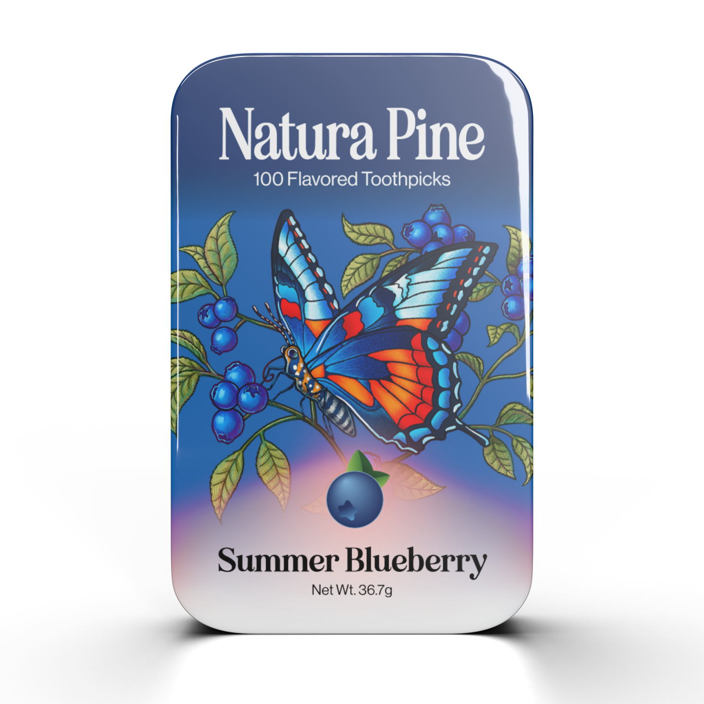 Summer Blueberry Flavored Toothpicks Tin