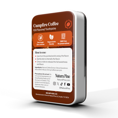Campfire Coffee Flavored Toothpicks 100 Count Tin