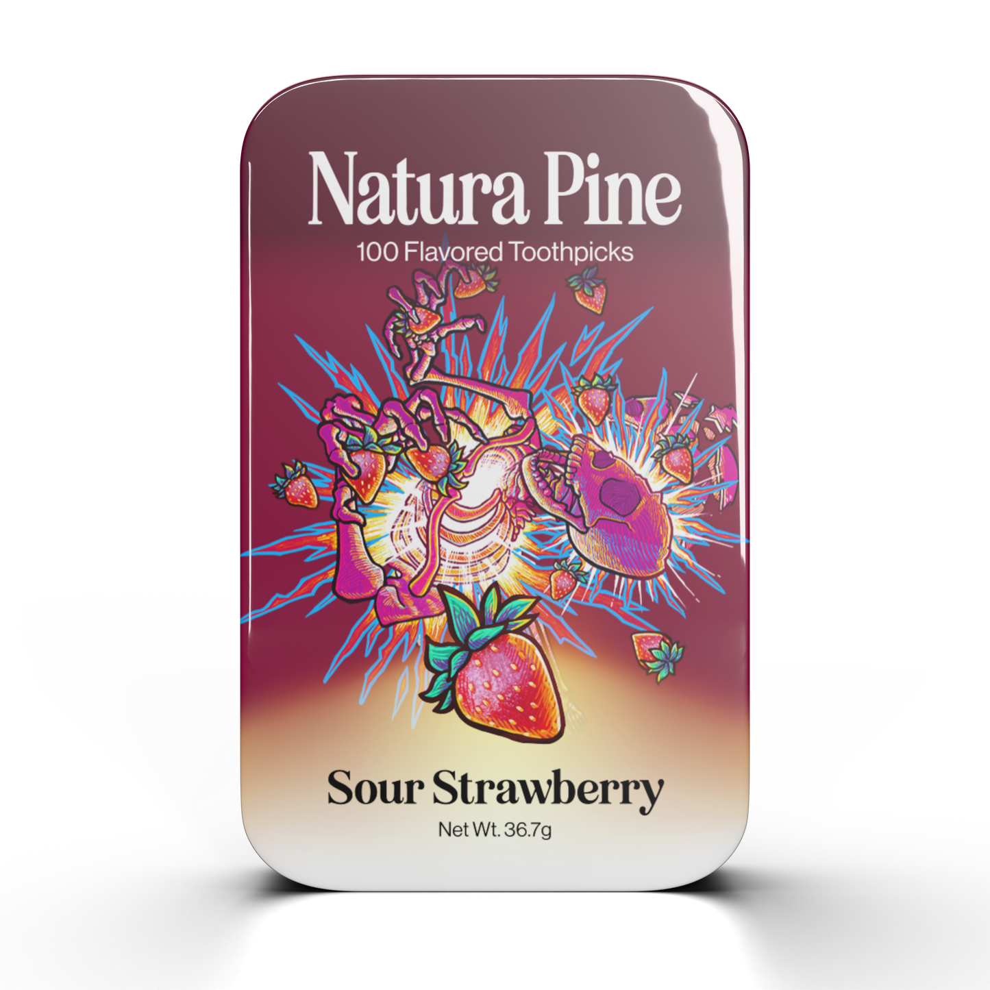 Sour Strawberry Flavored Toothpick Tin