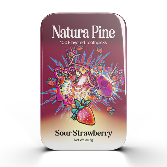 Sour Strawberry Flavored Toothpick Tin