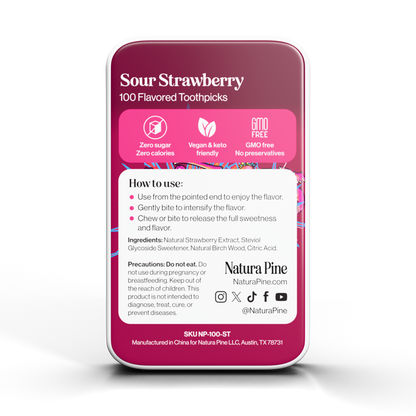 Sour Strawberry Flavored Toothpick Tin
