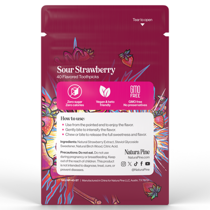 Sour Strawberry Flavored Toothpick Pouch