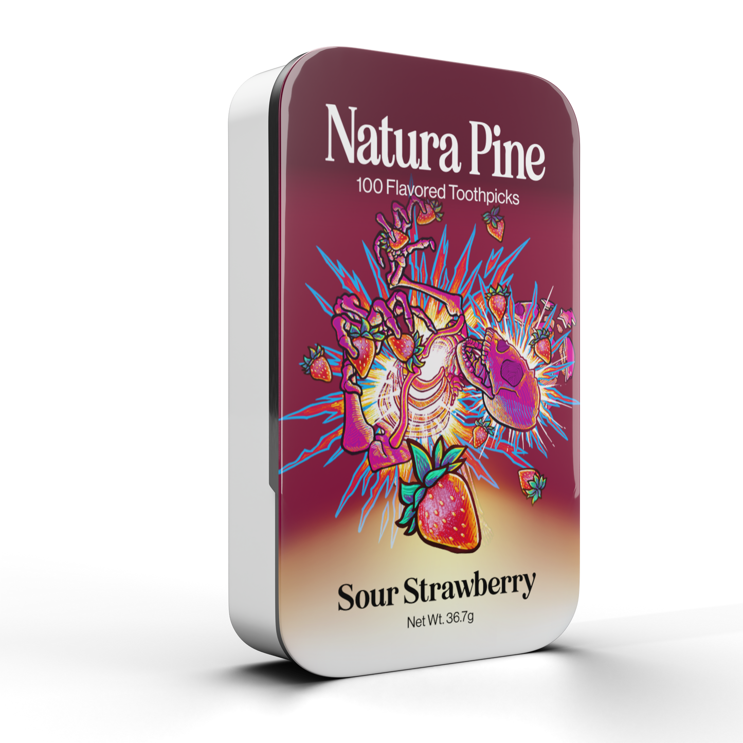 Sour Strawberry Flavored Toothpick Tin