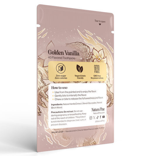 Golden Vanilla Flavored Toothpicks Pouch