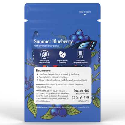 Summer Blueberry Flavored Toothpicks Pouch