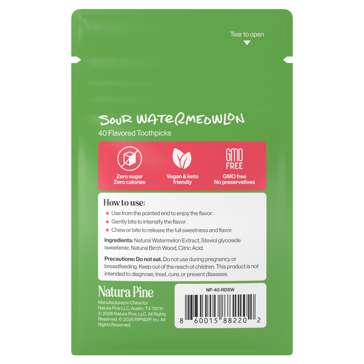Sour Watermeowlon Flavored Toothpick Pouch (Sour Watermelon)