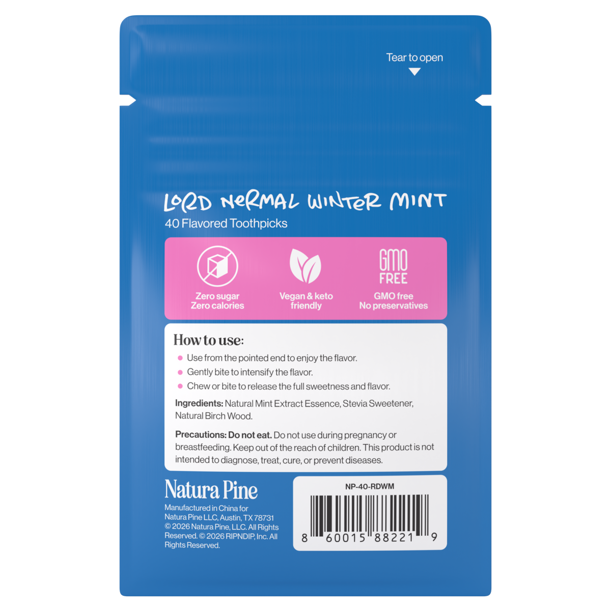 Lord Nermal Winter Mint Flavored Toothpick Pouch (Winter Mint)
