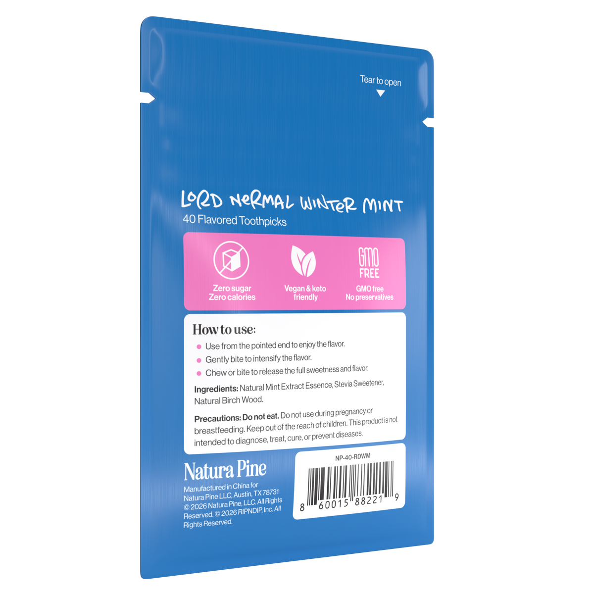 Lord Nermal Winter Mint Flavored Toothpick Pouch (Winter Mint)