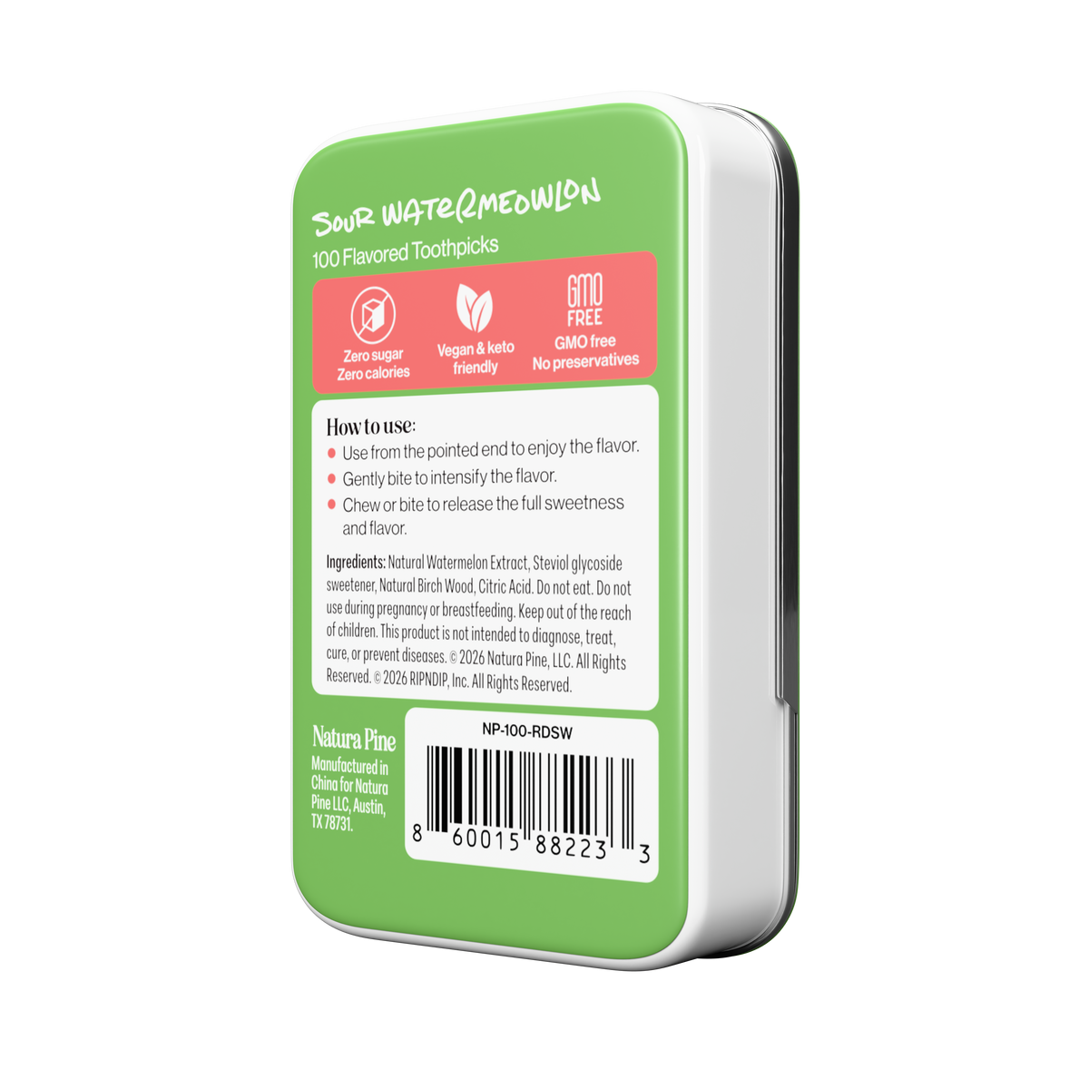 Sour Watermeowlon Flavored Toothpick Tin (Sour Watermelon)