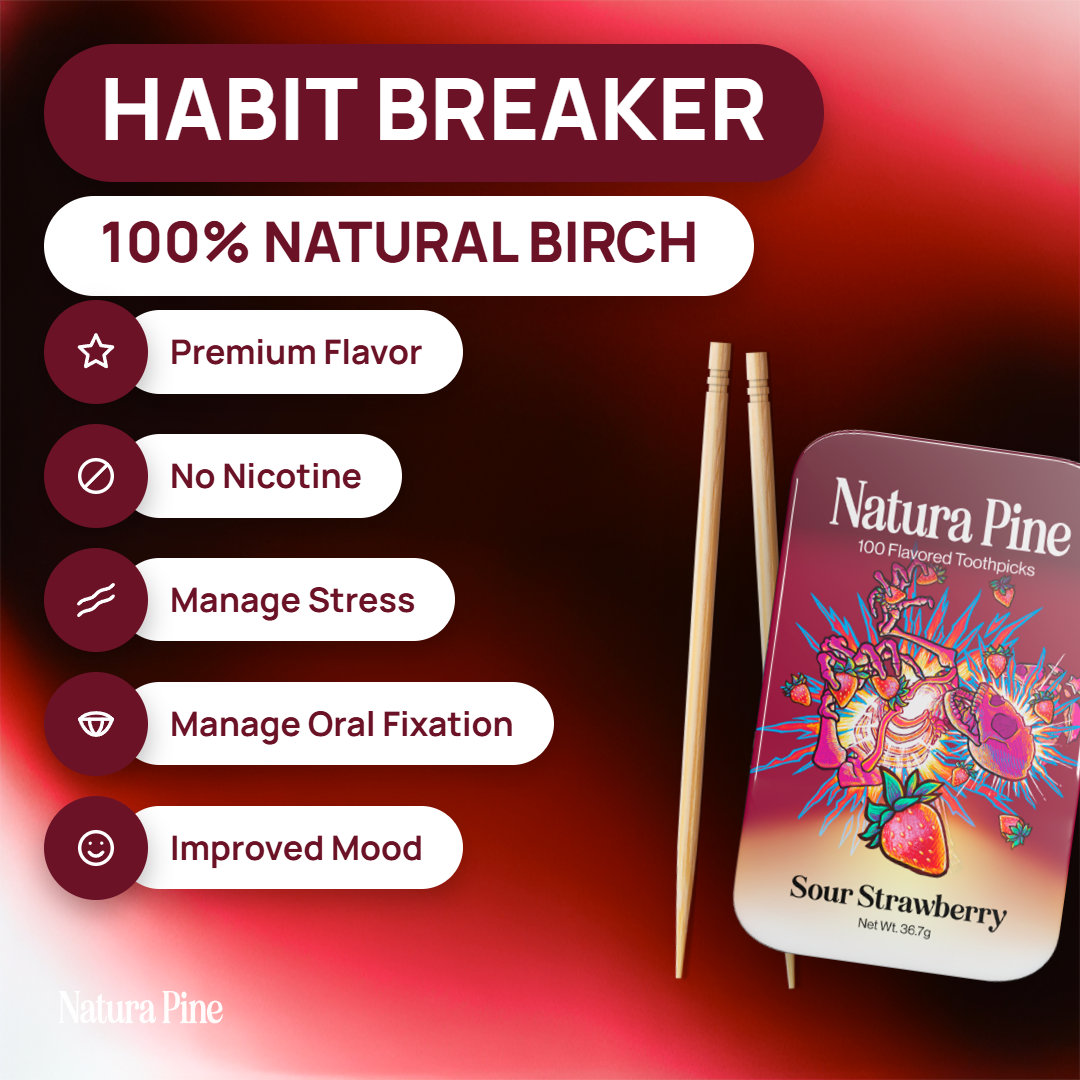 Sour Strawberry Flavored Toothpick Tin