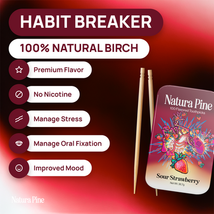 Sour Strawberry Flavored Toothpick Tin