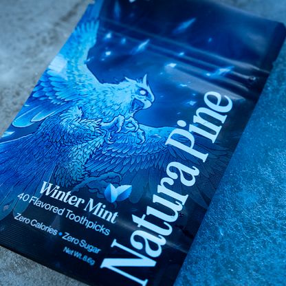 Winter Mint Flavored Toothpicks Pouch - Natura Pine